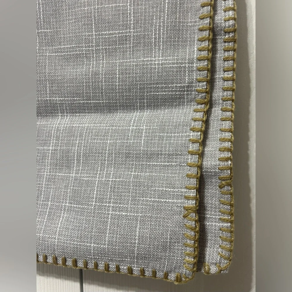 Miulee Set of 2 Gray Pillow Covers Square Burlap Trim Farmhouse 17”X17” NEW